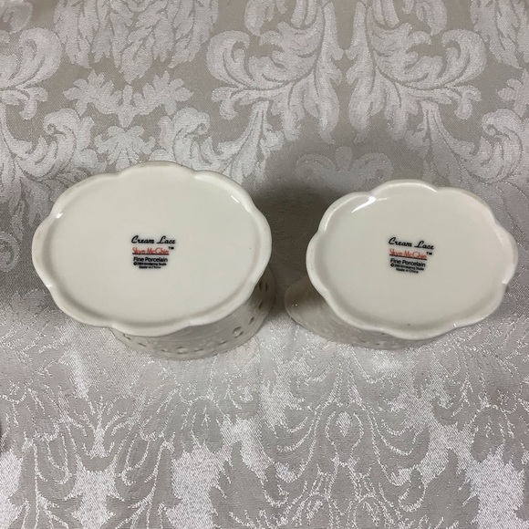 Skye McGhie Cream Lace Fine Porcelain Covered Sugar and Creamer Set - Picture 10 of 10